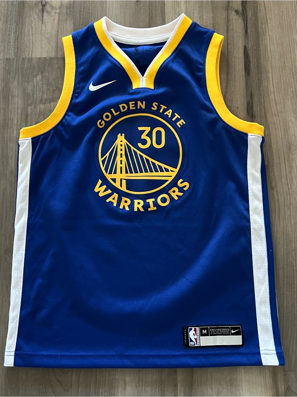 Nike Golden State Warriors Steph Curry Basketball Jersey Youth Size Medium Swing